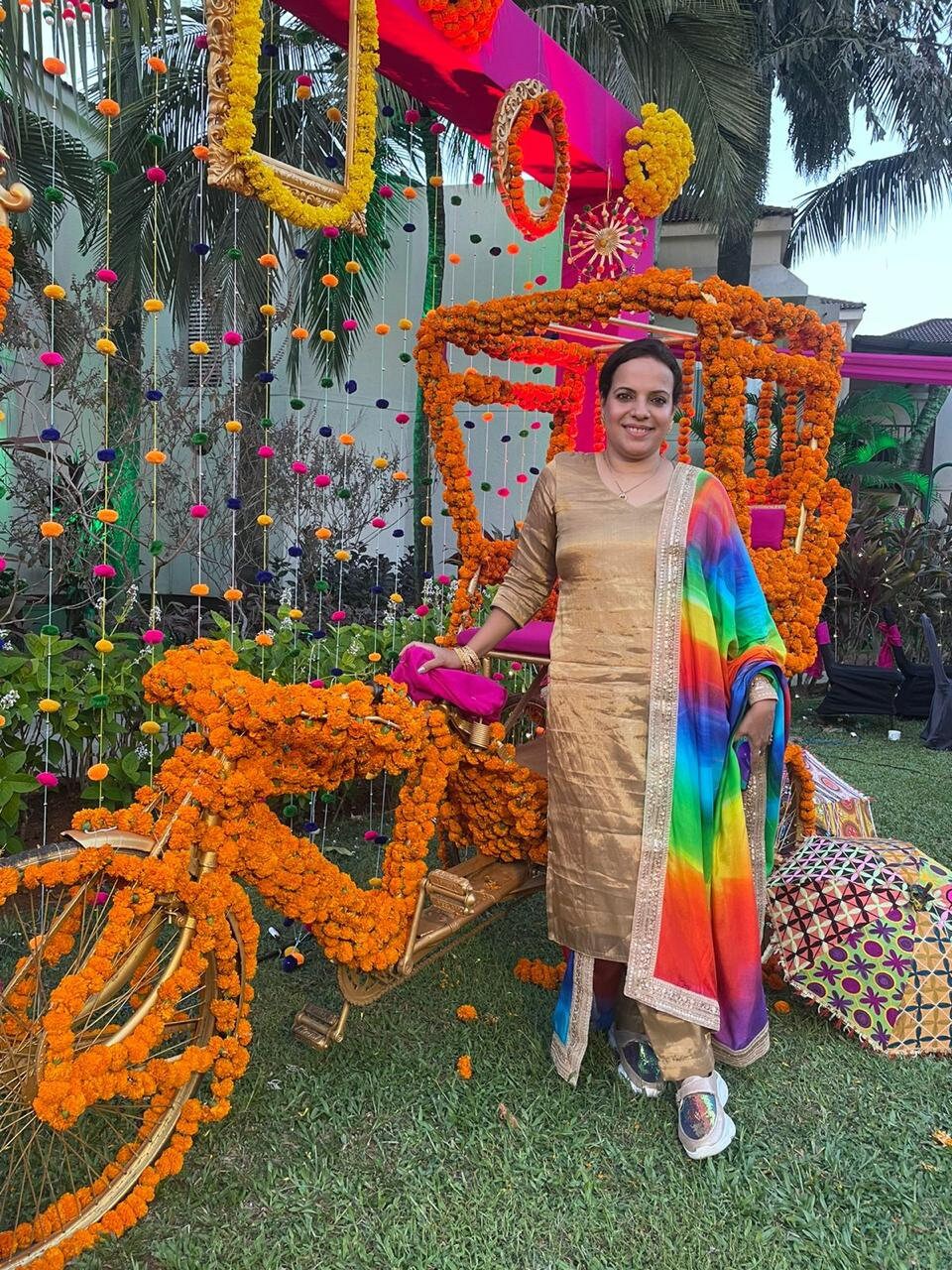 Rainbow Color Satin // Silk Dupatta//gold Embroidery Etsy