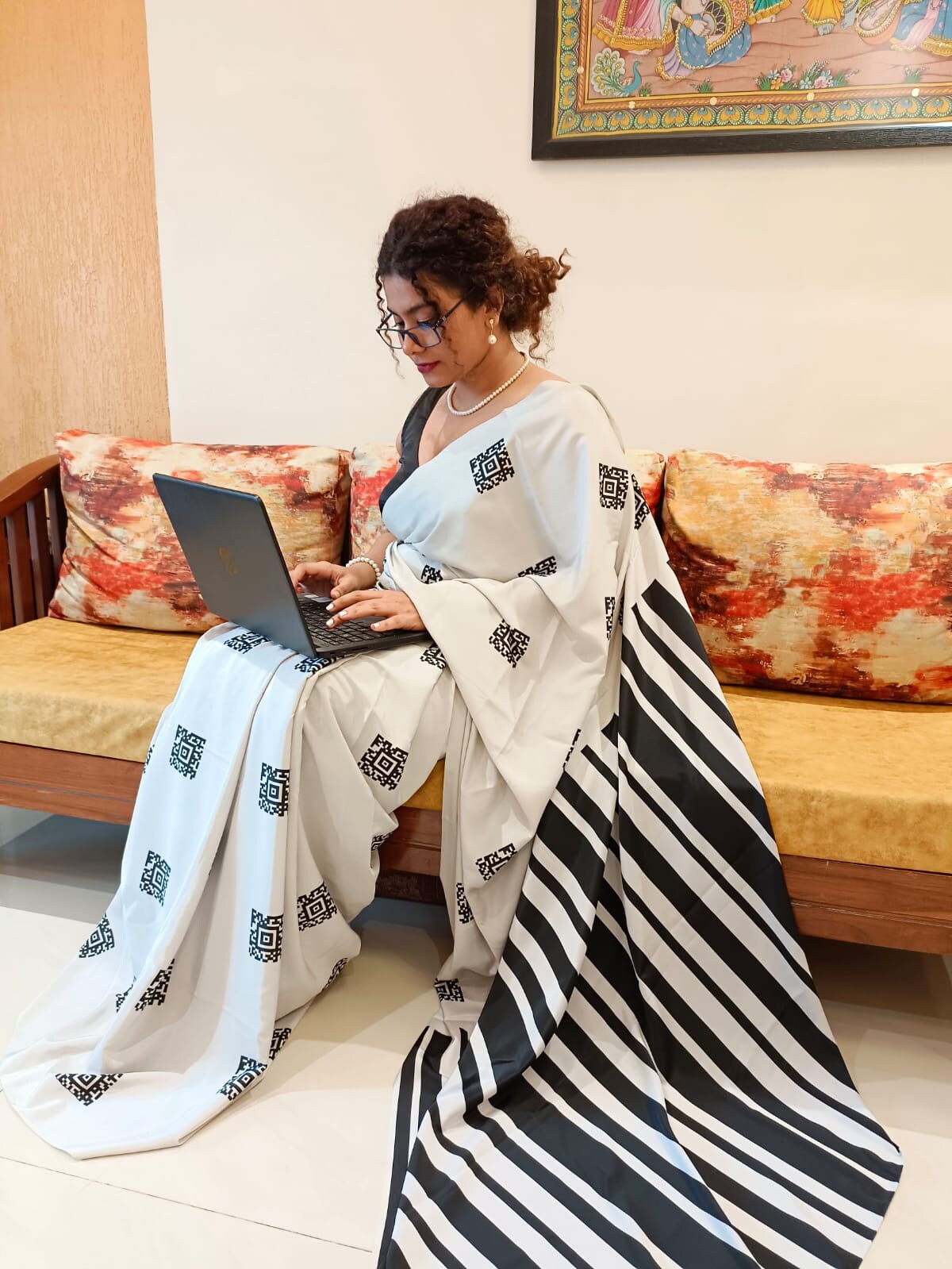 Formal saree shop look