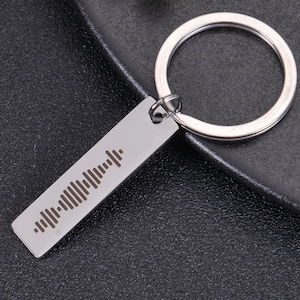 Spotify Personalized Code Keychain | Customized Spotify Music Engraved Bar Keychain | Spotify Code Scan Keyring | Spotify Keychain Pendant