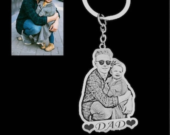 Pendantify Photo Keychain |  Picture Keychains | Custom Photo Key chain | Personalized Photo Keyrings | Engraved Keyring Picture Gold Silver