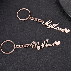 Personalized Name Keychain in Multiple Fonts in Gold, Silver and Rose Gold | Name Keyring Gold | Custom Keychain | Your Name Keychain