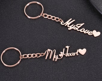Personalized Name Keychain: Custom Engraved Keyring, Multiple Fonts