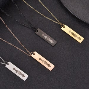 Spotify Personalized Code Necklace | Customized Spotify Music Engraved Bar Necklace | Spotify Code Scan Necklace | Spotify Locket Pendant