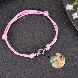 Personalized Photo Projection Bracelet: Custom Fabric Link Memorial Jewelry