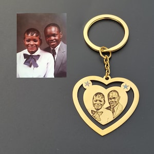 Pendantify Heart Photo Keychain |  Heart Picture Keychains | Custom Photo Key chain | Personalized Photo Keyrings | Engraved Keyring Picture