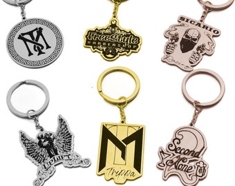 Logo Keychain |  Logo Picture Keychain | Custom Business Logo Keychain | Personalized Logo Keyrings | Custom Logo Photo Keychain Gold Silver