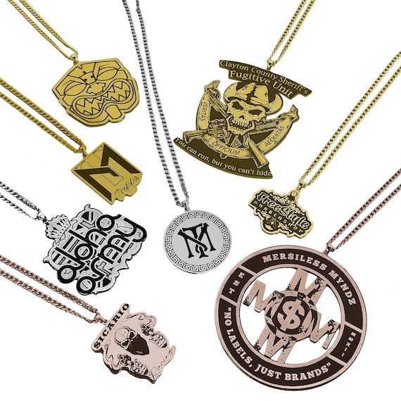 Pendantify Logo Text Engraved Necklace Pendant Charm Locket Logo