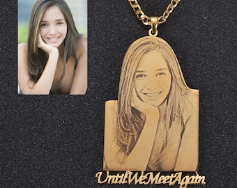 Pendantify Picture Engraved Necklace Pendant Charm Locket 18K Gold | Photo Necklace | Picture Pendant | Photo Locket | Photo Engraved Charm