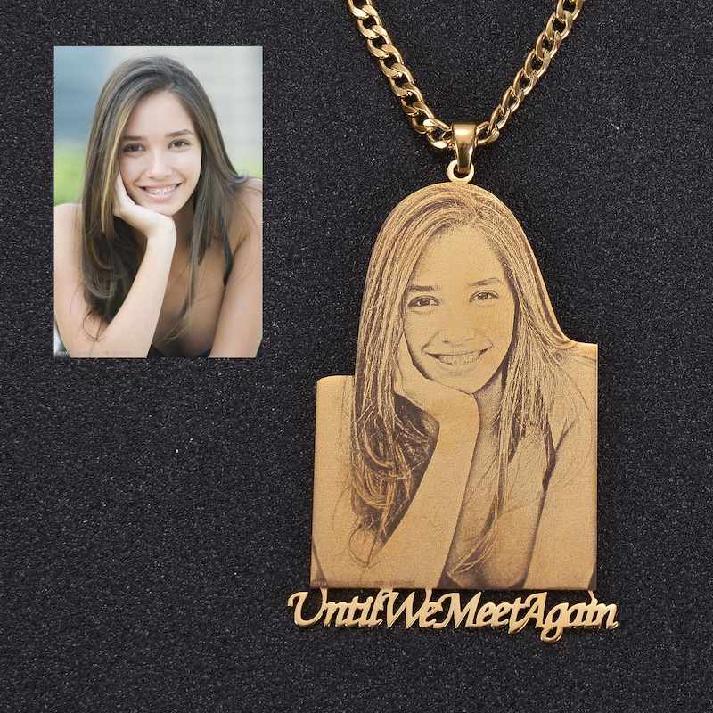 Pendantify Picture Engraved Necklace Pendant Charm Locket 18K Gold | Photo Necklace | Picture Pendant | Photo Locket | Photo Engraved Charm