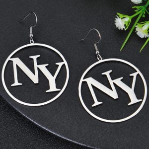 Personalized Initial Hoop Earrings: Custom Alphabet Letter Earrings