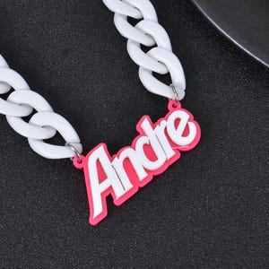 Personalized Colorful Acrylic Name Necklace | Custom Acrylic Name Necklace | Colorful Acrylic Pendant Locket with Name | Acrylic Name Locket