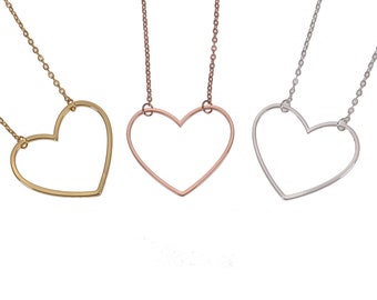 Chain Love Hearts Necklaces | Dainty Necklace |  Custom Heart Love Chain Necklace  | Simple Jewelry | Love Necklace | Dainty Heart Necklace