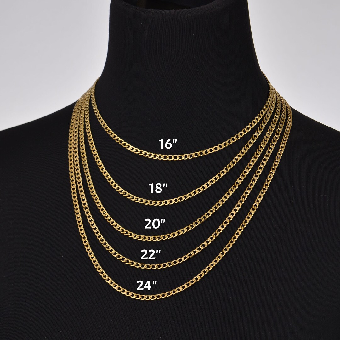 Cuban & Rope Necklace Chain: Gold, Silver, Rose Gold (16-24 Inches) - Etsy