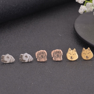 Personalized Pet Photo Earrings in Gold, Silver & Rose Gold | Custom Earrings| Your Pet Photo Earrings | Pet Portrait Earrings| Pet Memorial