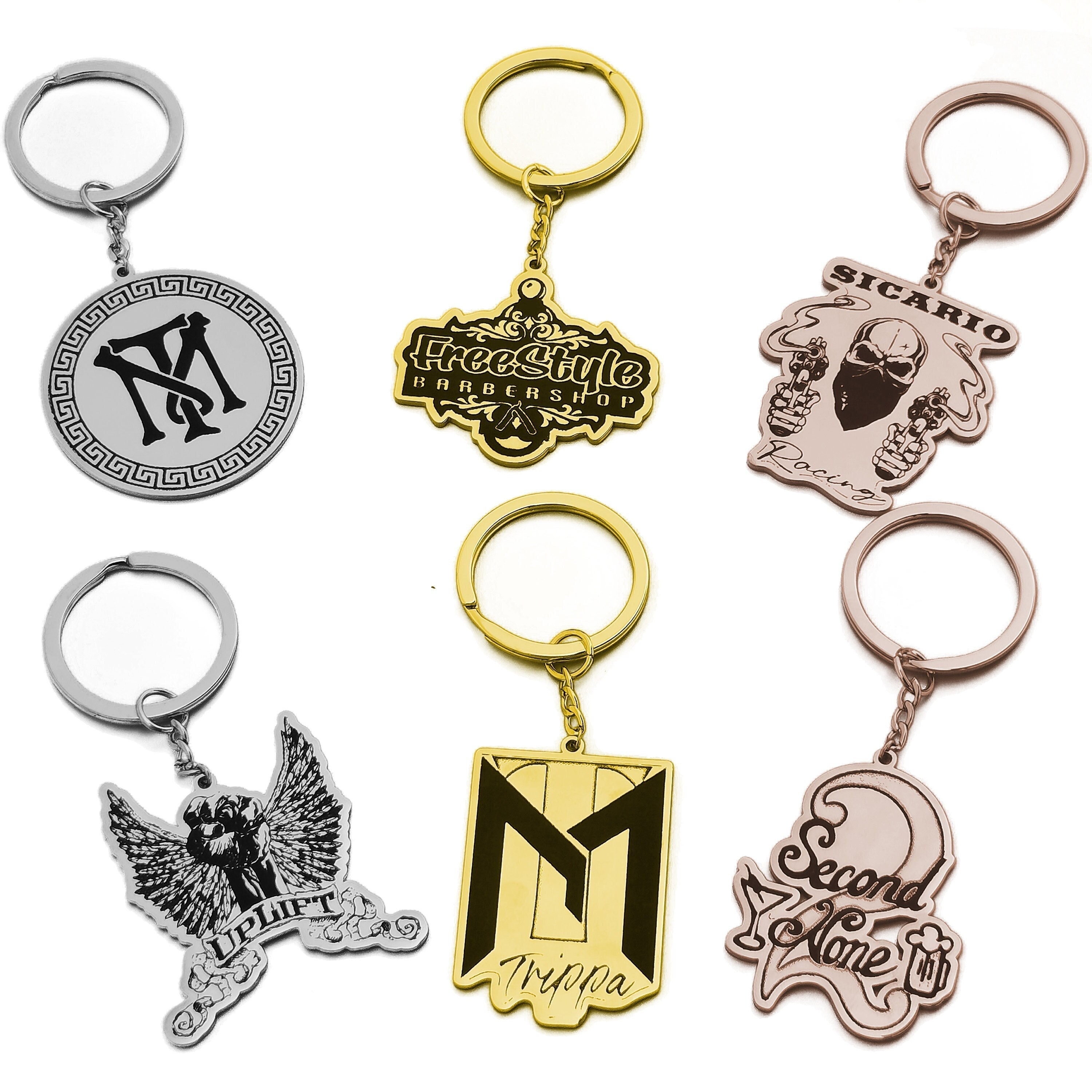 Custom Logo Keychain Etsy UK