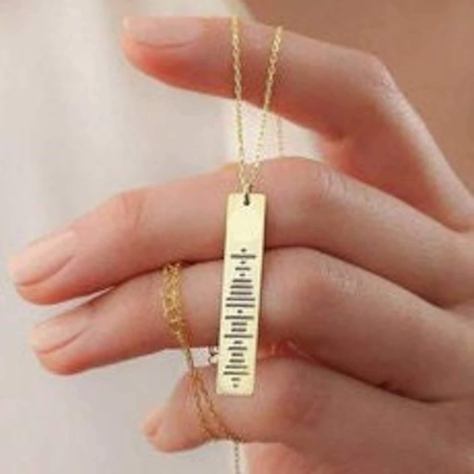 Spotify Personalized Code Necklace Customized Spotify Music Etsy