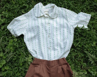 vintage 1960s peter pan collar girl scouts uniform shirt ~ twee girl scout blouse costume