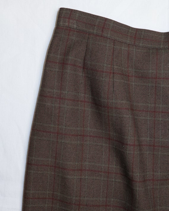 vintage 1990s brown plaid tartan mini skirt a la … - image 6