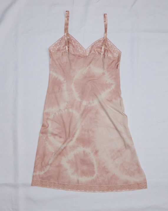 upcycled hand-dyed pink vintage slip dress with l… - image 7
