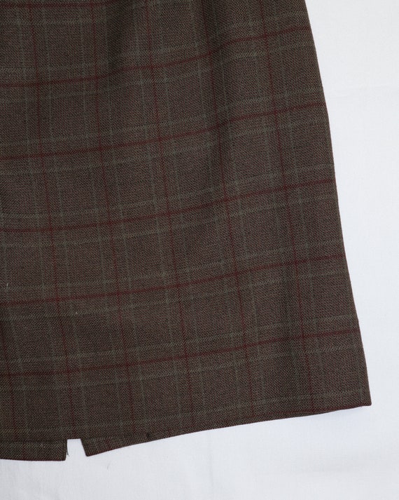 vintage 1990s brown plaid tartan mini skirt a la … - image 7