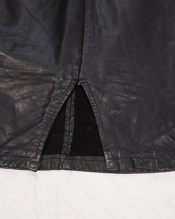 vintage 1980s leather pencil skirt - image 5