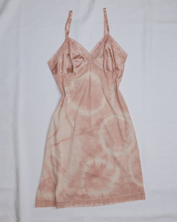 upcycled hand-dyed pink vintage slip dress with l… - image 6