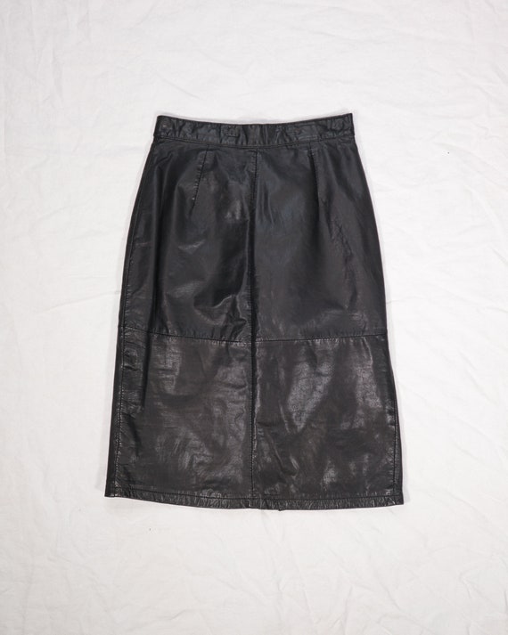 vintage 1980s leather pencil skirt - image 1