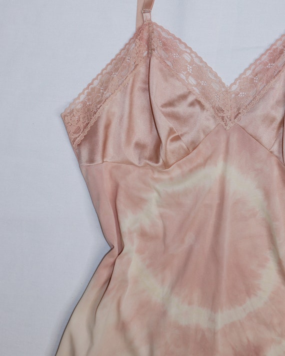 upcycled hand-dyed pink vintage slip dress with l… - image 8