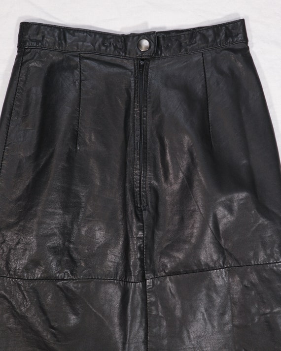 vintage 1980s leather pencil skirt - image 6