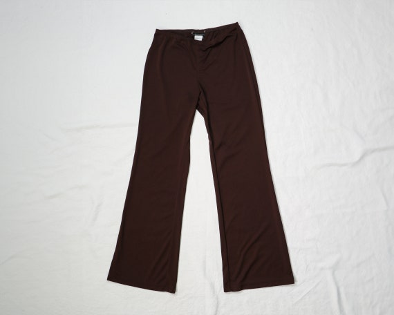 vintage 1990s 2000s brown stretch bell bottoms ~ … - image 1