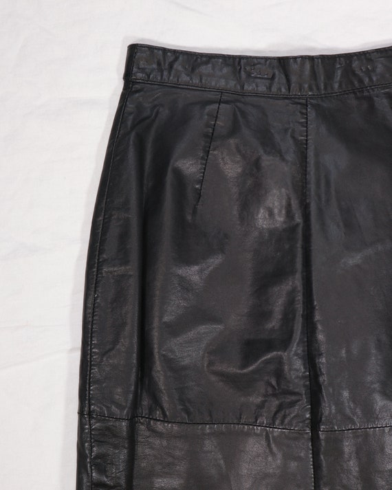 vintage 1980s leather pencil skirt - image 2