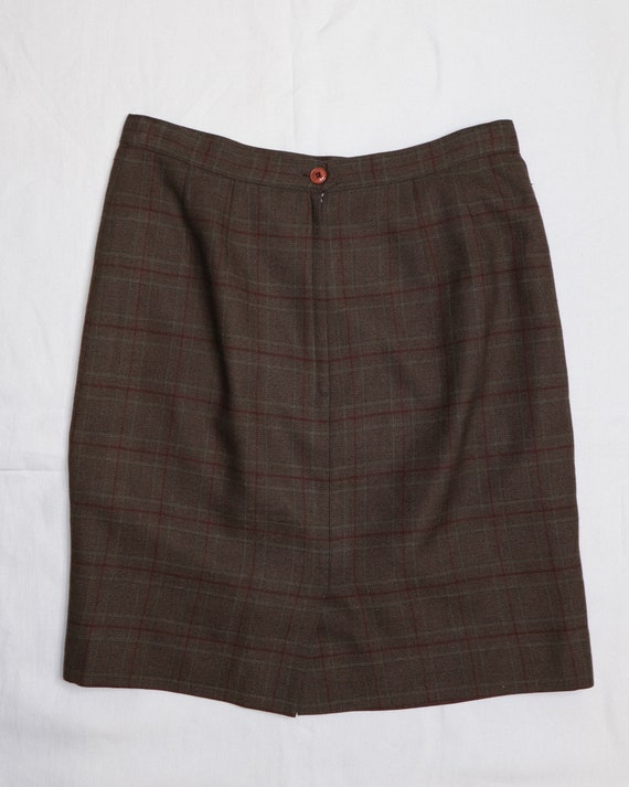 vintage 1990s brown plaid tartan mini skirt a la … - image 5