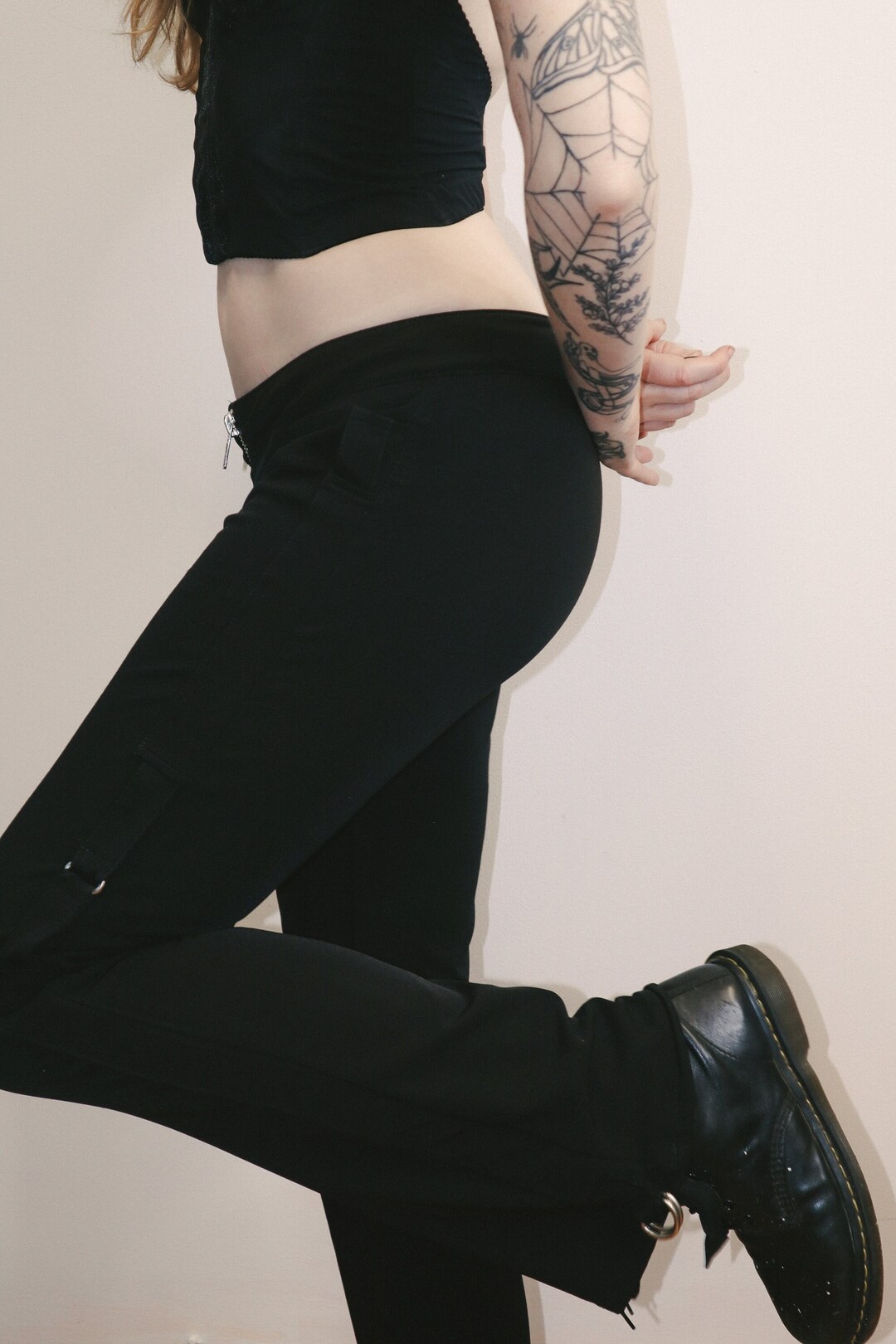 Y2k 2000s Low Rise Paris Blue's Mall Goth Pants Etsy