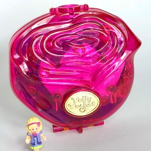 Vintage Polly Pocket Crystal Perfume Sweet Roses Compact Bluebird Toys 1996 RARE