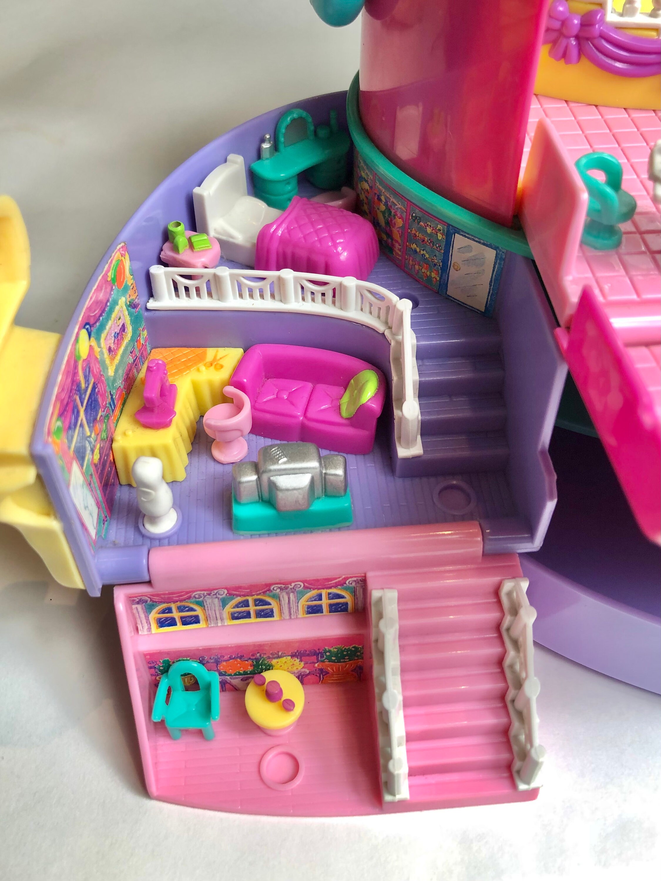 Rare Polly Pocket Bluebird Hatbox 1995, Très Bon état Avec Personnages