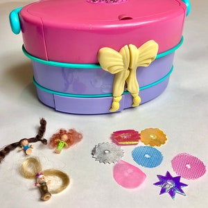 Vintage Polly Pocket Hatbox Happening Hair - Light up Fashion Show RARE 1995 Bluebird Toys
