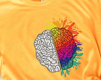 Colorful Brain Anatomy T-Shirt: Artistic Neurology Tee