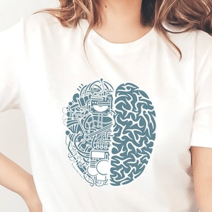 Anatomical Brain Unisex T-Shirt, Human Brain Graphic Tee, Colorful Brain Anatomy Art, Computer technology tshirt digital brain clipart