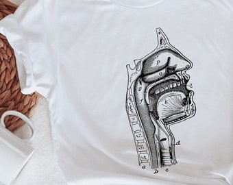 Koszulka unisex dla logopedy, prezent dla logopedy, anatomia człowieka, student medycyny, pielęgniarka laryngologiczna