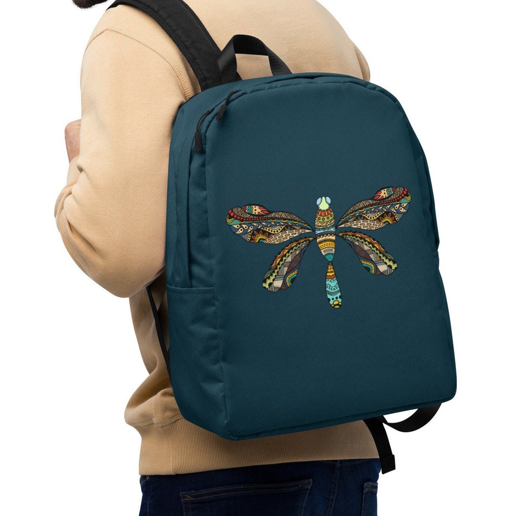 Colorful Dragonfly Backpack Minimalist Bag Gift for Insect Etsy