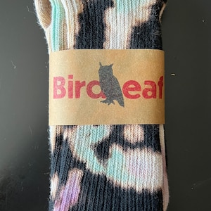 BirdLeaf Tie Dye Socks Dark