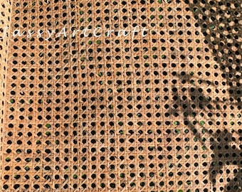 Cane Webbing Roll Cane for DIY,Dark Brown Natural Ratan, Cane Mesh Up Cycling Rattan Furniture