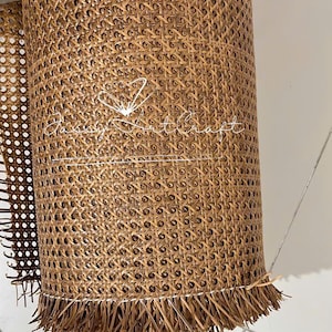 Dark Brown Cane Webbing Roll, Plastic Hexagonal Rattan for DIY Crafts