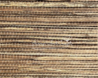 Boho Natural Raffia Wallpaper | Handwoven Wall Covering from Palm Fiber