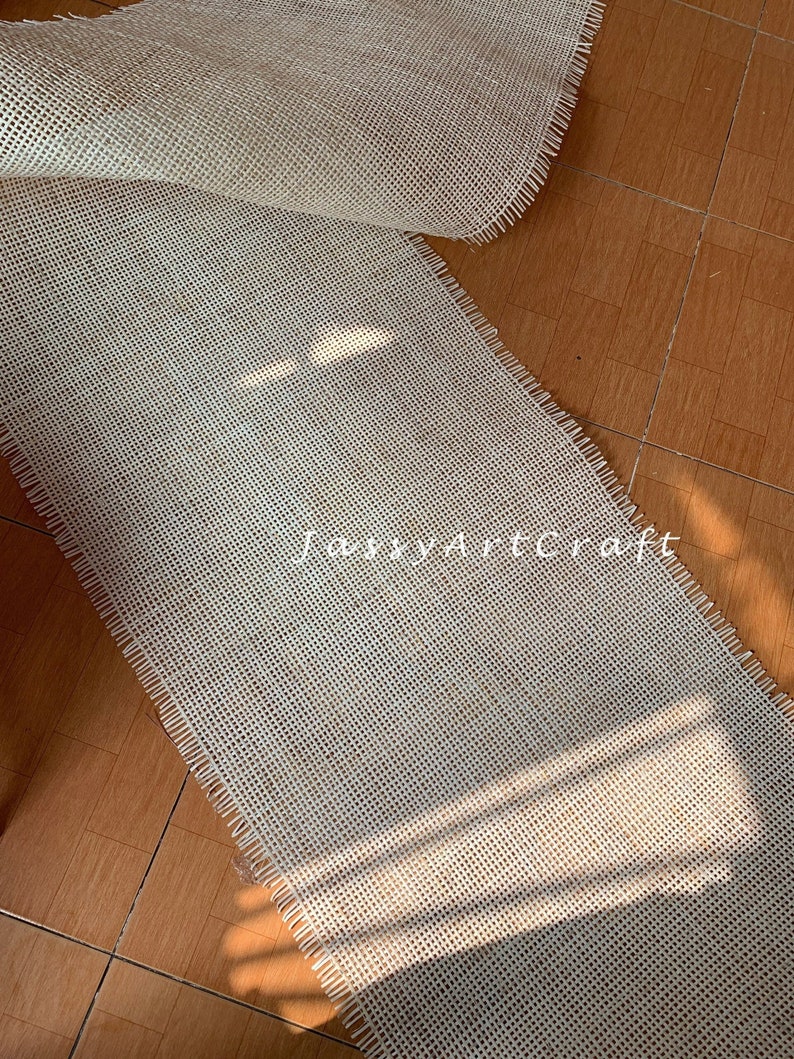 White Radio Rattan Cane Webbing Roll for DIY project Bleached cane fabric Perfect for your furniture image 5