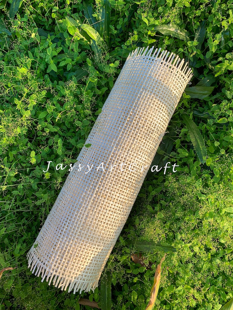 White Radio Rattan Cane Webbing Roll for DIY project Bleached cane fabric Perfect for your furniture image 9