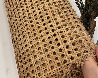 Rattan Cane Webbing- Coffee Color-Dark Brown Natural Rattan Headboard/ Cabinet Renew- Vintage color