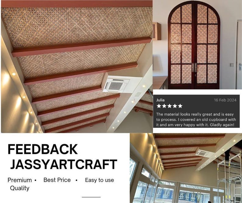 Rhombic Pattern Rattan Cane Webbing-OEM Customized Color-Perfect for Restaurant, Coffee Shop, Homestay, Hotel, ect image 8