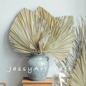 SET 5 PIECES of Palm Leaf | Boho Wedding Gate| Dried Fans,Wall Hanging Woven Palm Fan, Boho Home Decor, Tropical Palm Fans