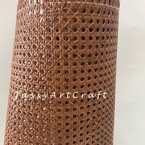 Dark Brown Cane Webbing Roll Hexagonal Wicker Look Plastic Rattan for Interior Restoration & Crafts Premium Webbing for DIY